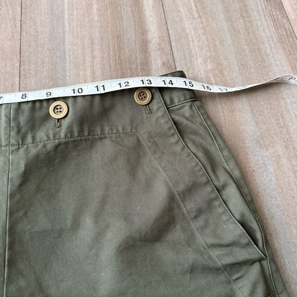 THEORY women’s NAMID TS cropped cotton wide legs pants army green size 6 - Picture 7 of 9